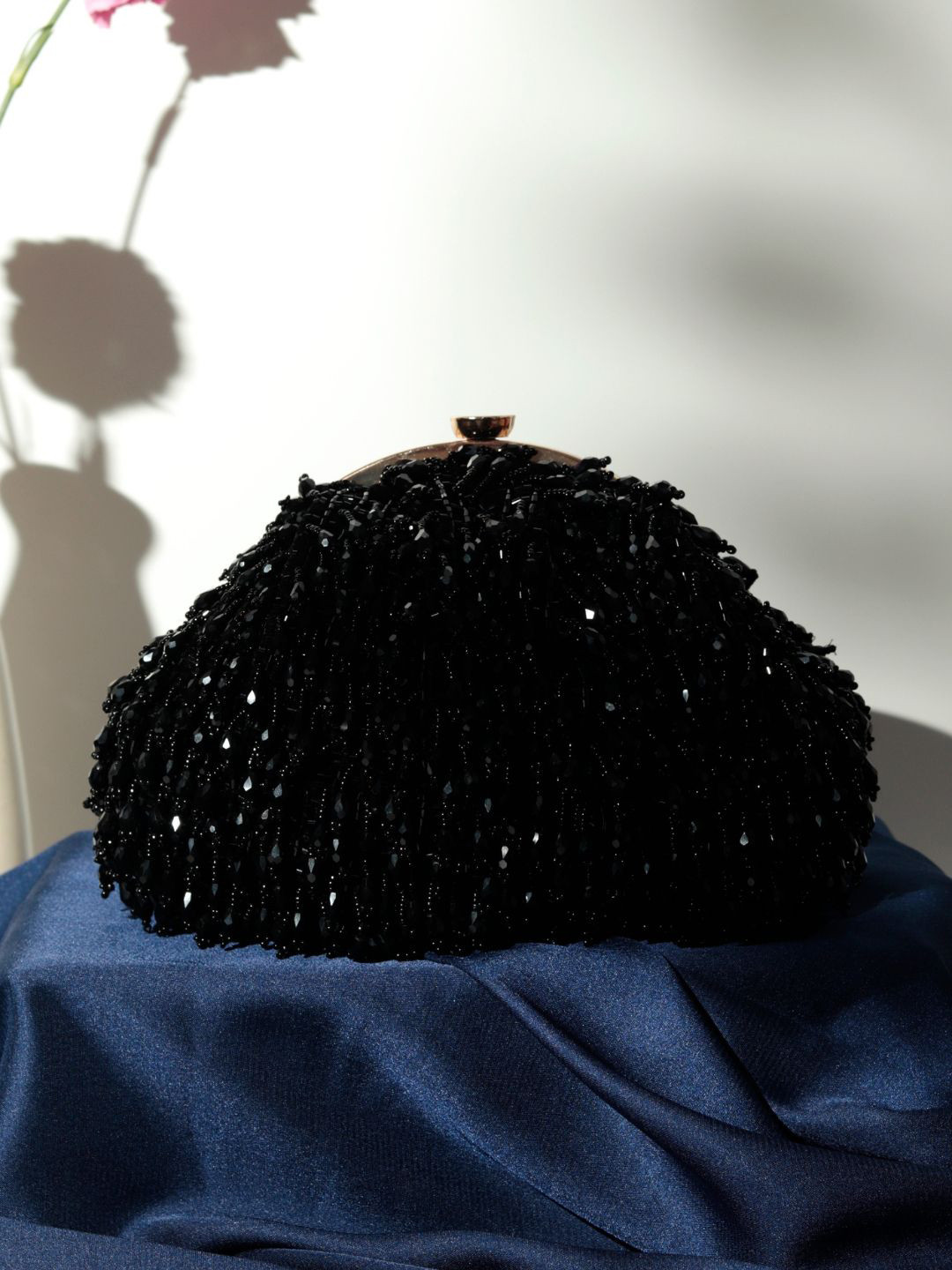 THE TAN CLAN Embellished Half Moon Clutch