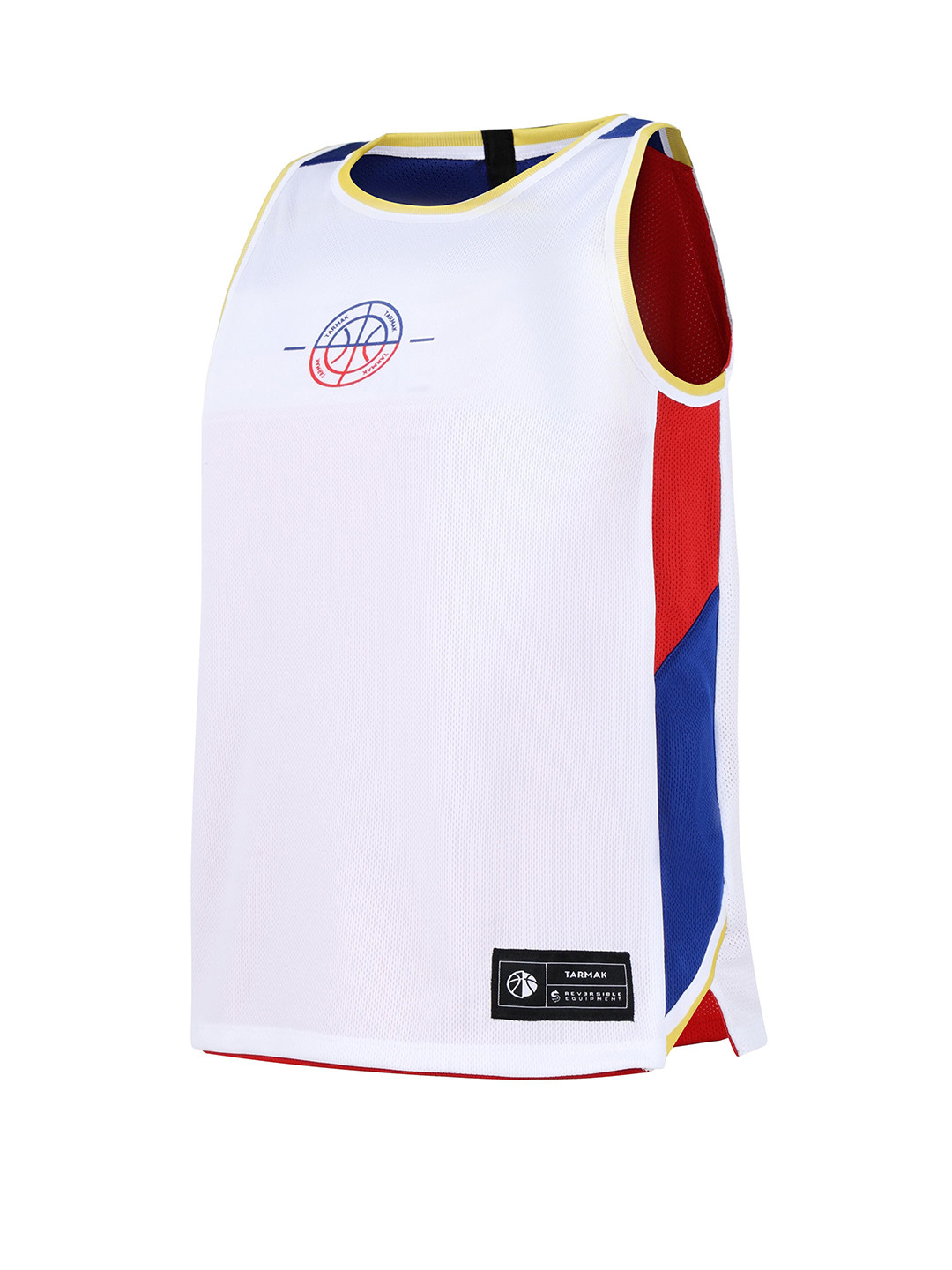 Decathlon Kids White Red Reversible Basketball Tank Top Jersey