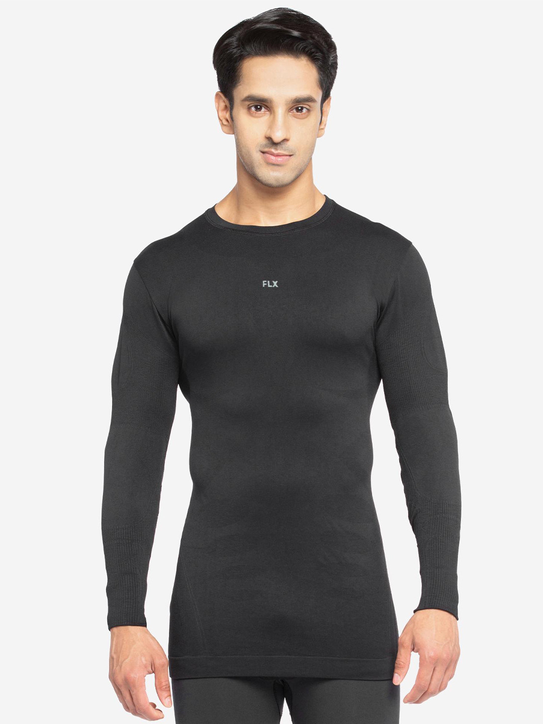 Decathlon FLX - Men Black Uv Protection Cricket Compression T-Shirt