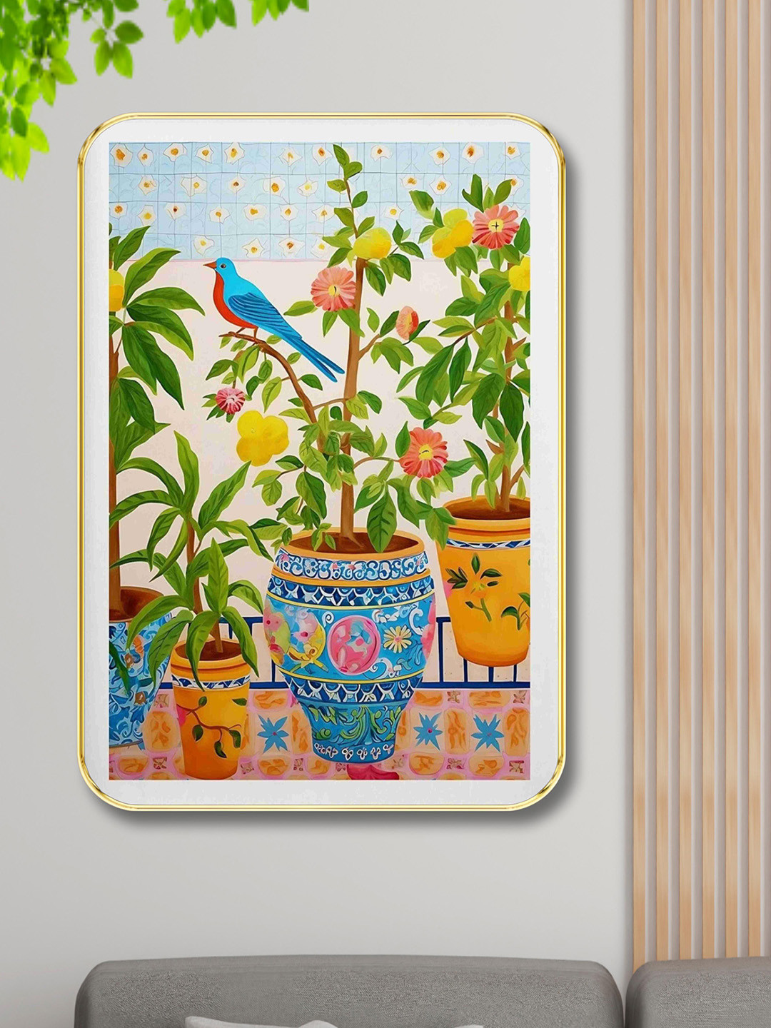 Aura Flower vase Wood Wall Rectangle Photographs Wall Art -18 x 24In