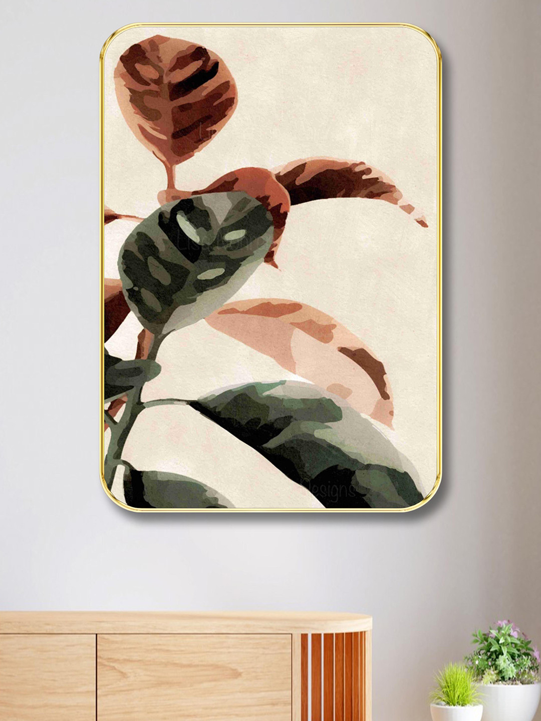 Aura Tropical Leaves Wood Wall Rectangle Photographs Wall Art -24 x 18In