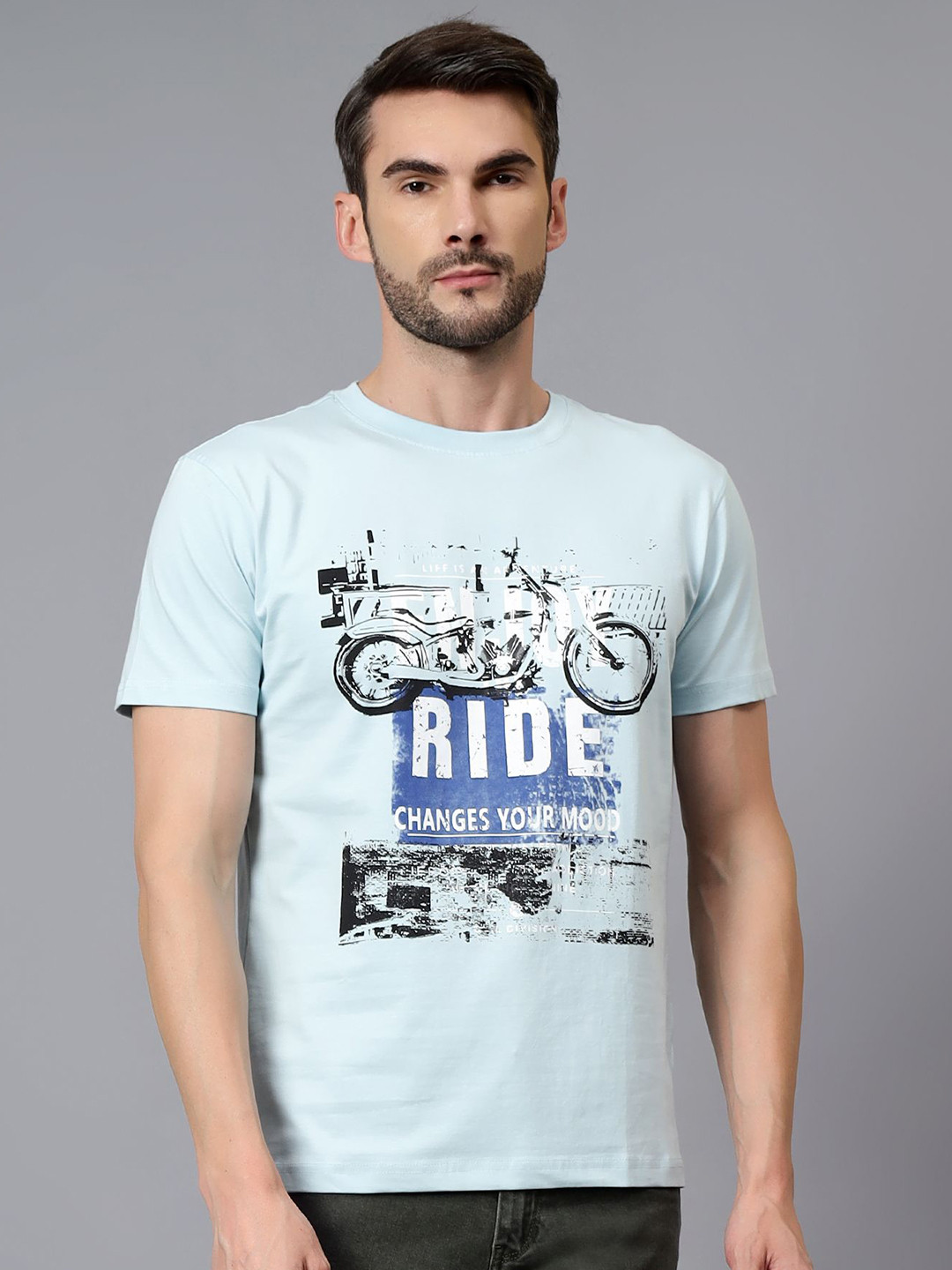 Cantabil Men Biker Printed Pockets T-shirt
