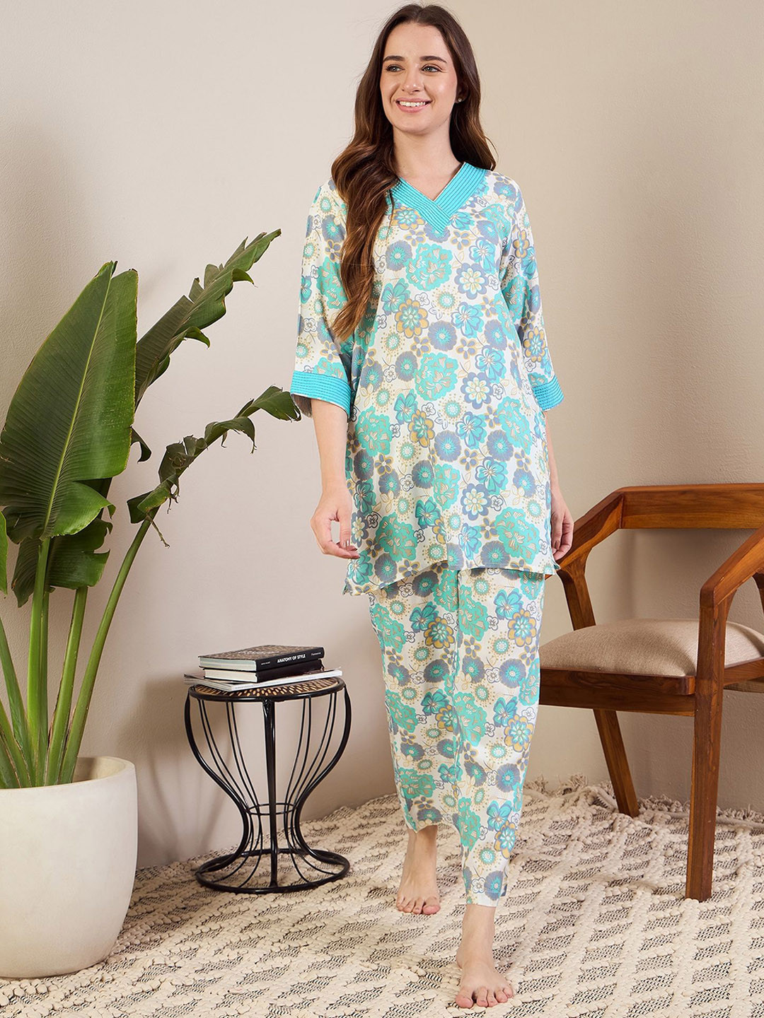 July Floral Print Pyjama Set