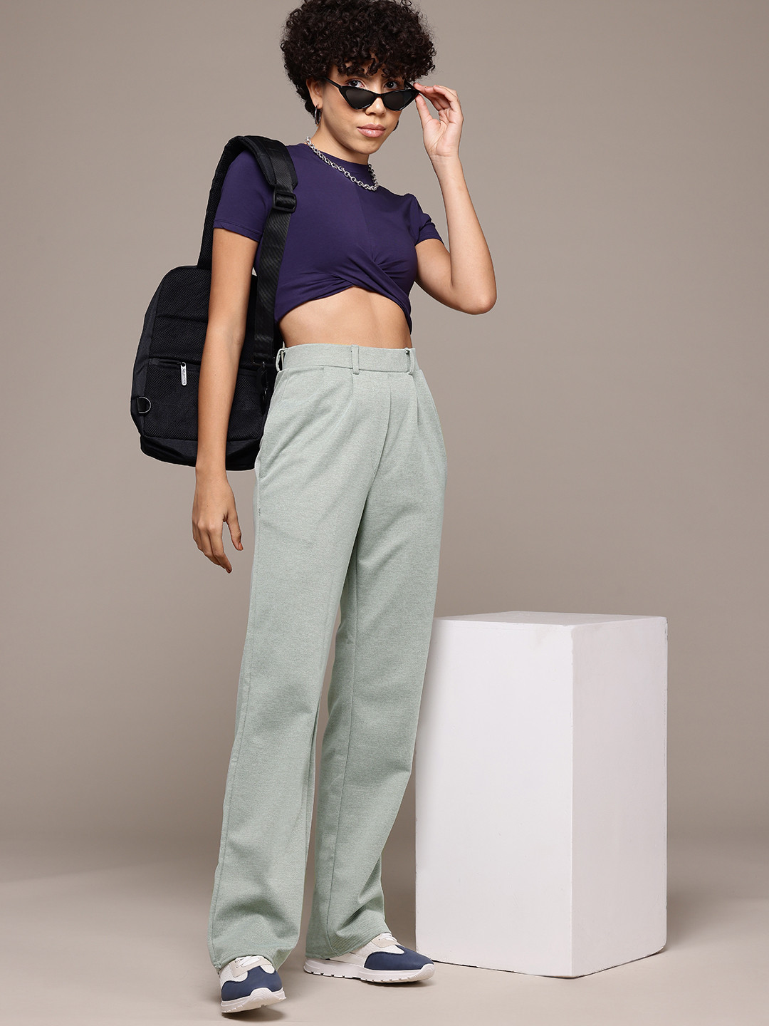 Roadster Women Smart Pleated Pull-Up Korean Pants