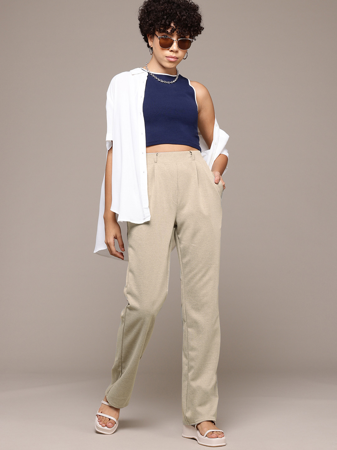 Roadster Smart Pleated Trousers