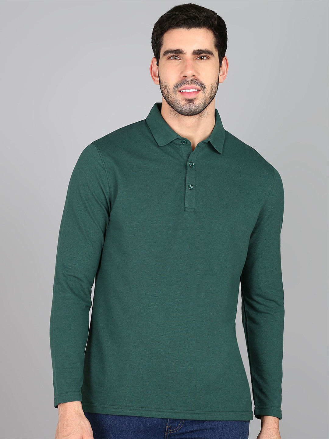 Alan Jones Men Polo Collar Applique T-shirt