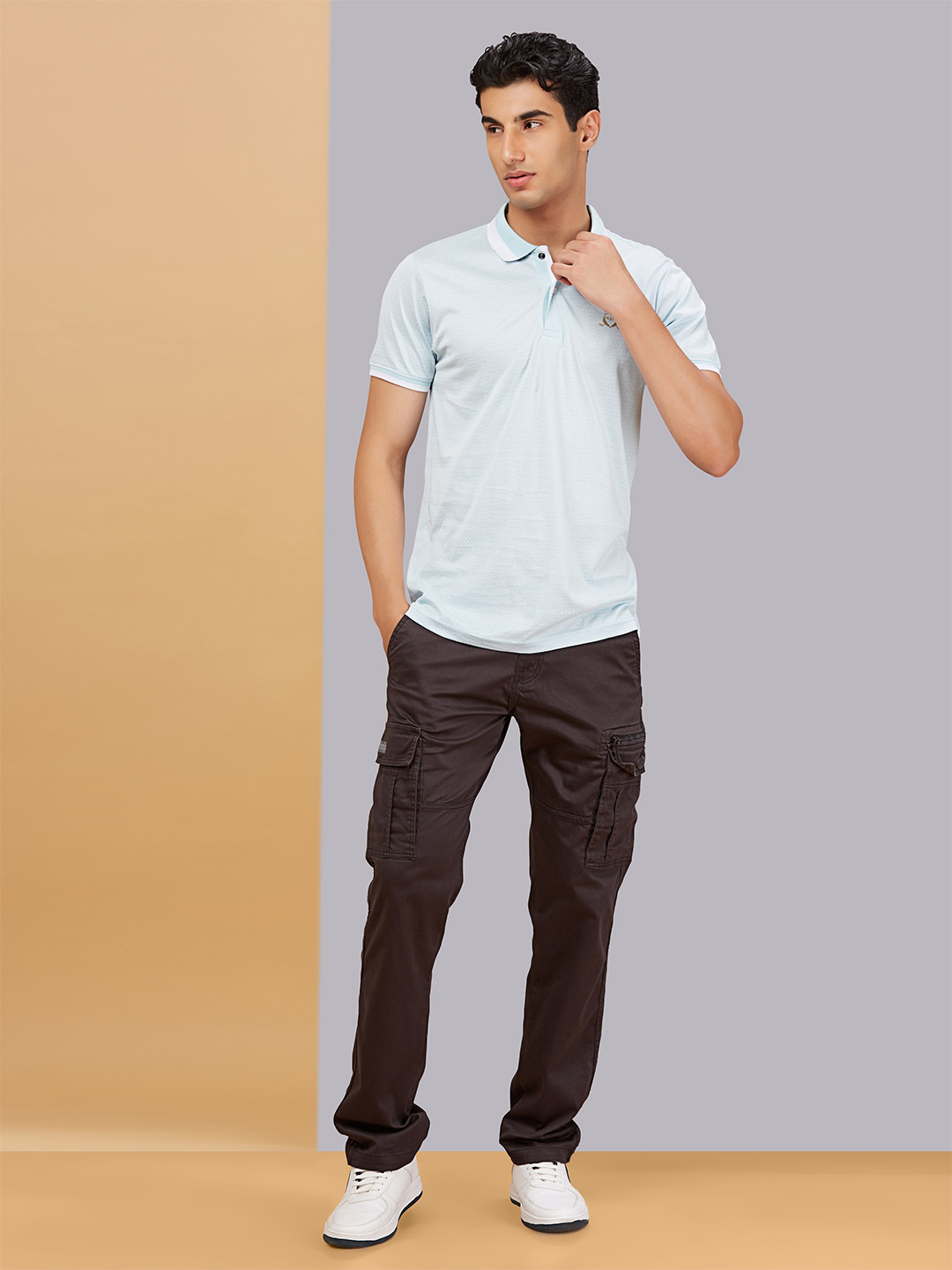 beevee Men Mid-Rise Cotton Cargo Pants