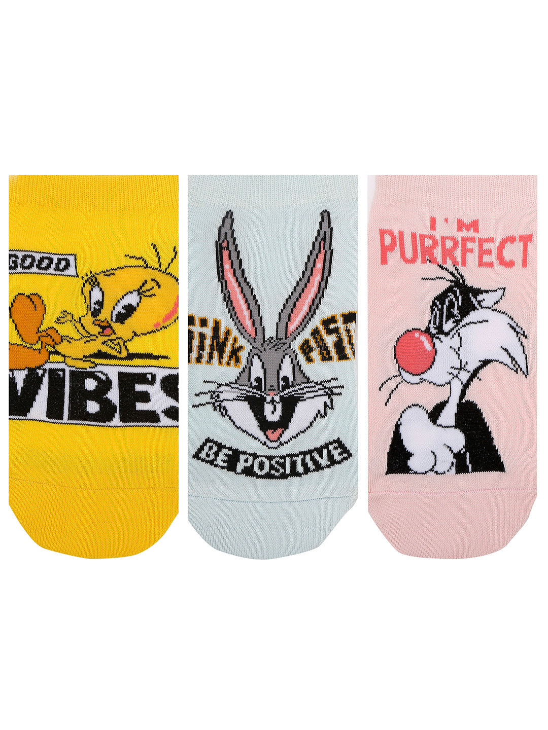 Socksxpress Looney Tunes Women Pack Of 3 Bugs Bunny Tweety Slyvester Ankle-Length Socks