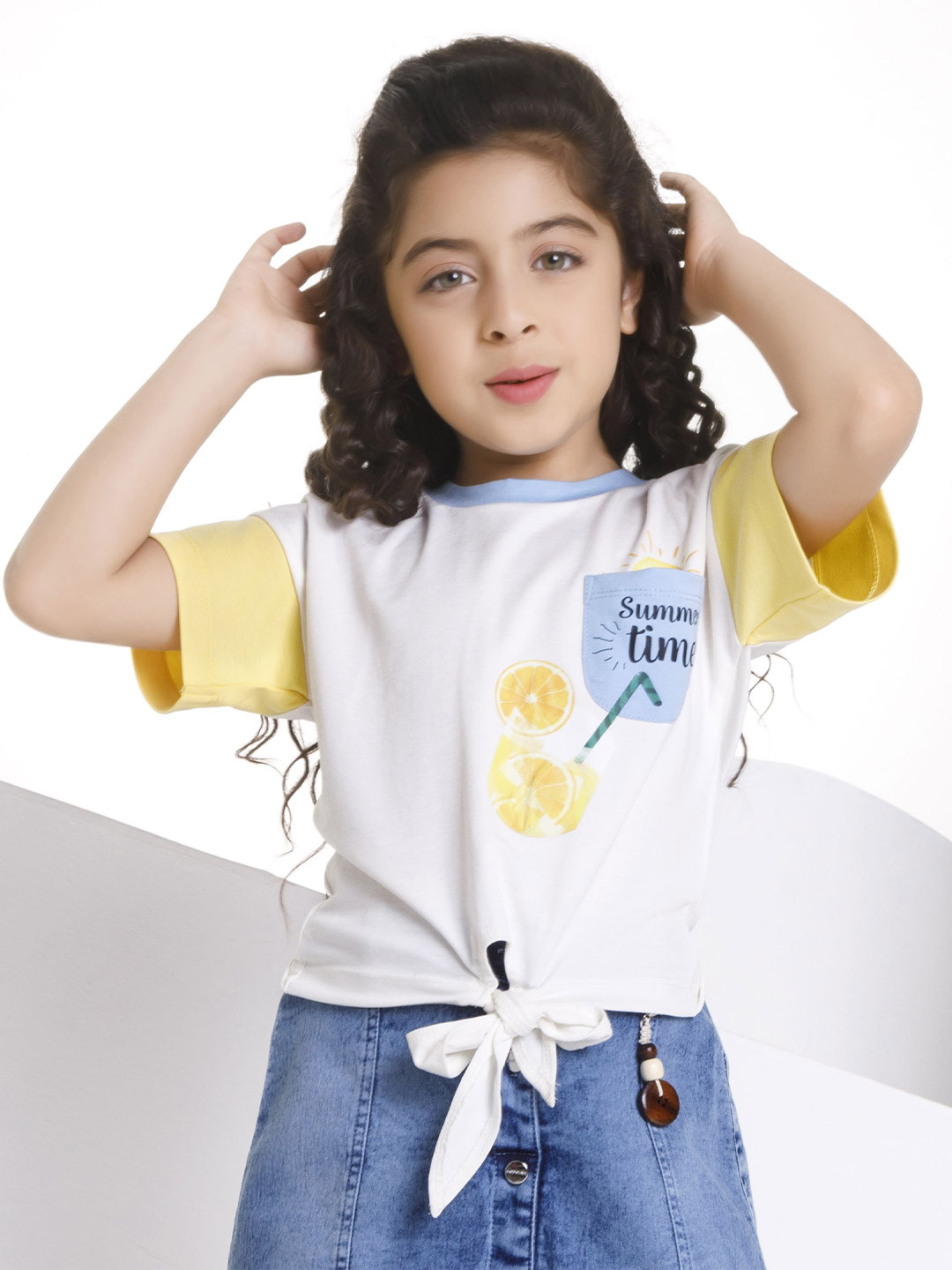 Peppermint Print Chambray Top