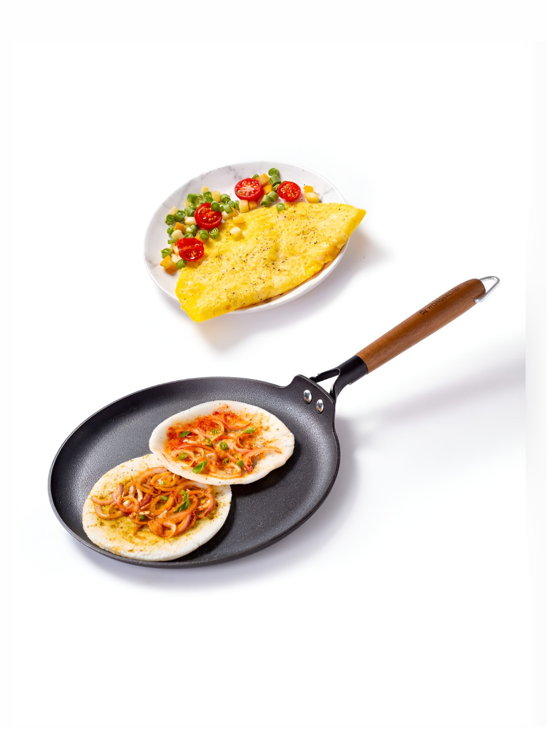 Wonderchef Pre Seasoned Ferro Light Black & Brown Cast Iron Dosa Tawa