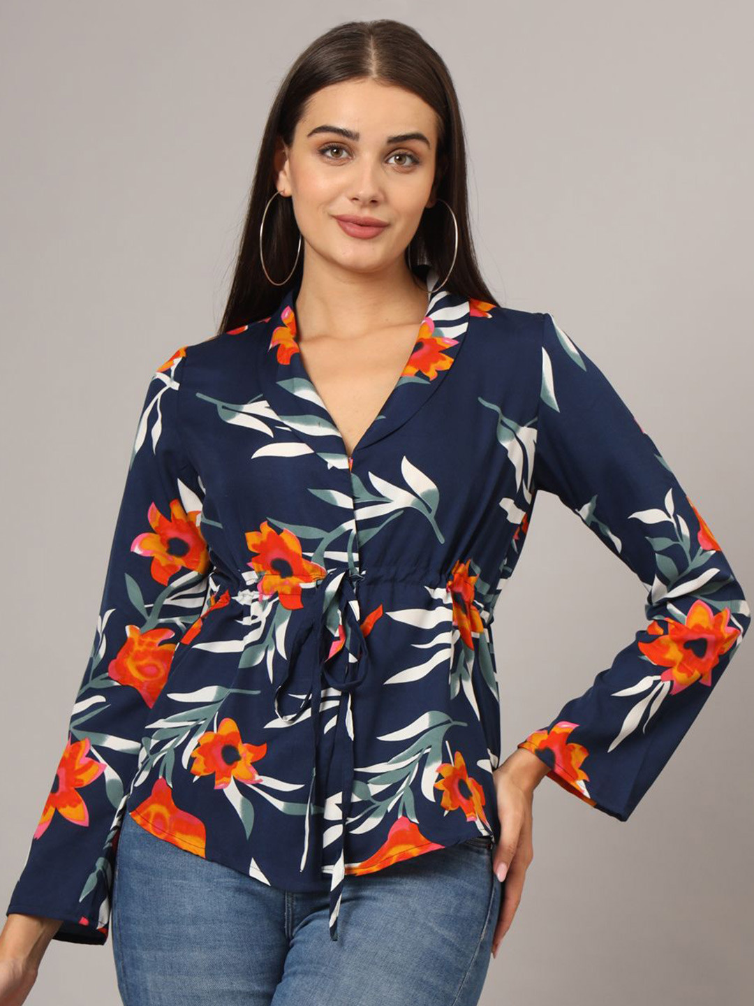 BRINNS Floral Print Shirt Style Top