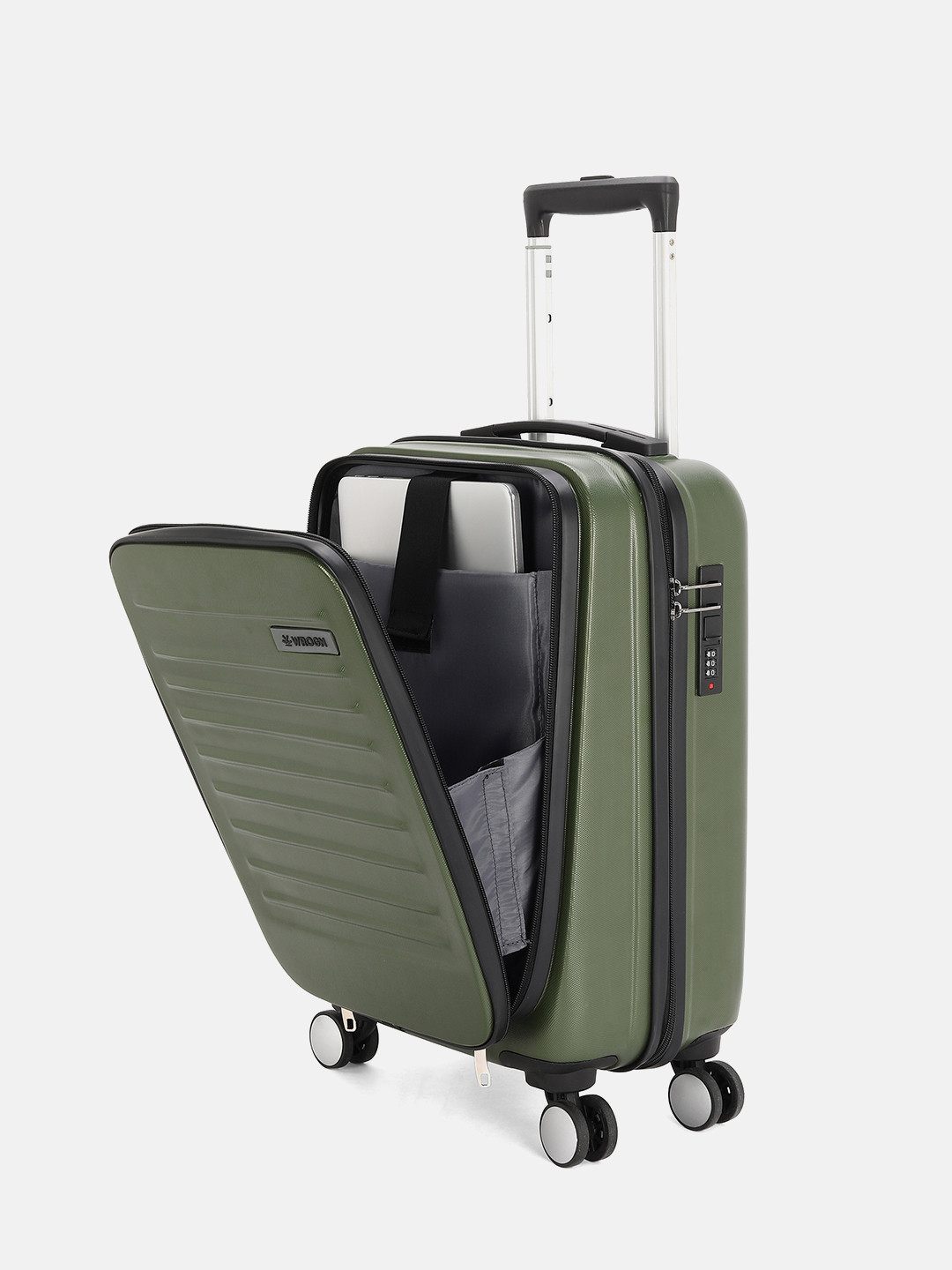 WROGN Kangaroo Laptop Hard 8 Wheel Cabin Trolley Suitcase - 20 Inch - 38L