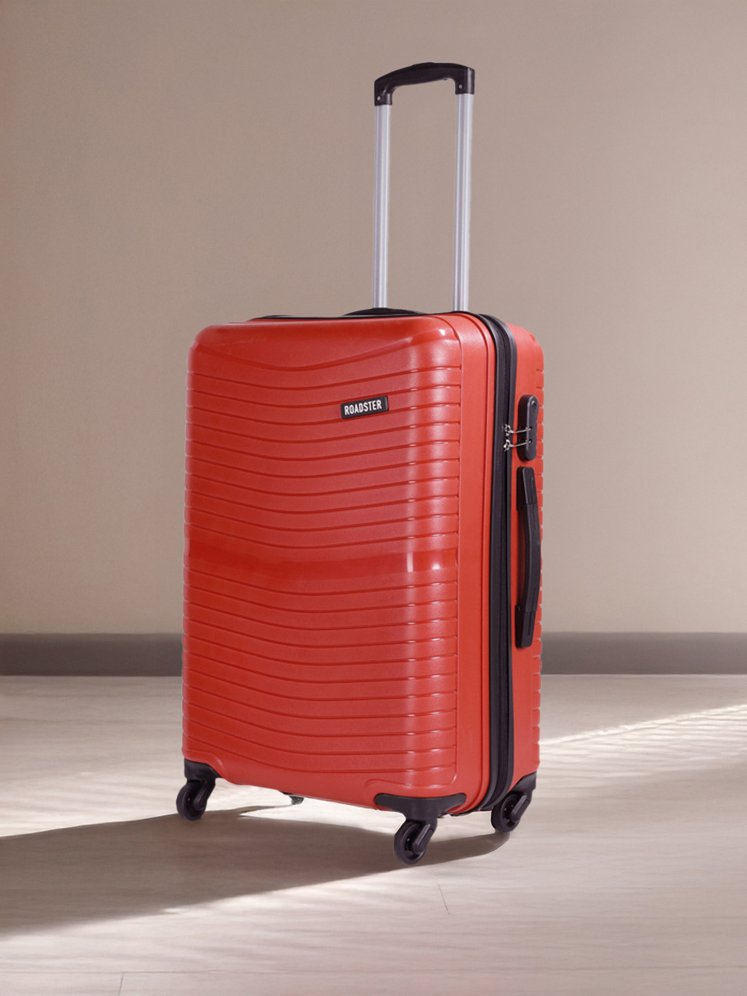 Roadster Self Striped Textured Hard Medium Trolley Suitcase - 24 Inch - 68L