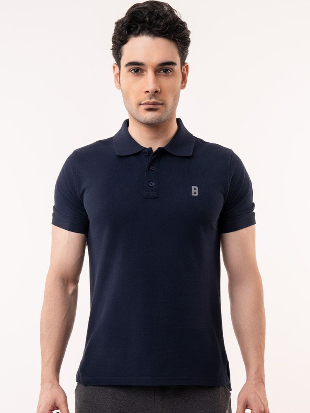 Baller Athletik Men Solid Polo Collar T-shirt
