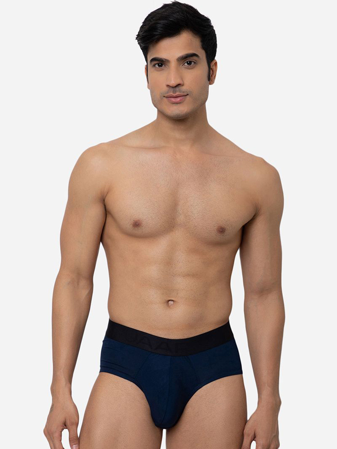 FUAARK Navy Mid-Rise Anti Microbial Basic Brief Modal Briefs