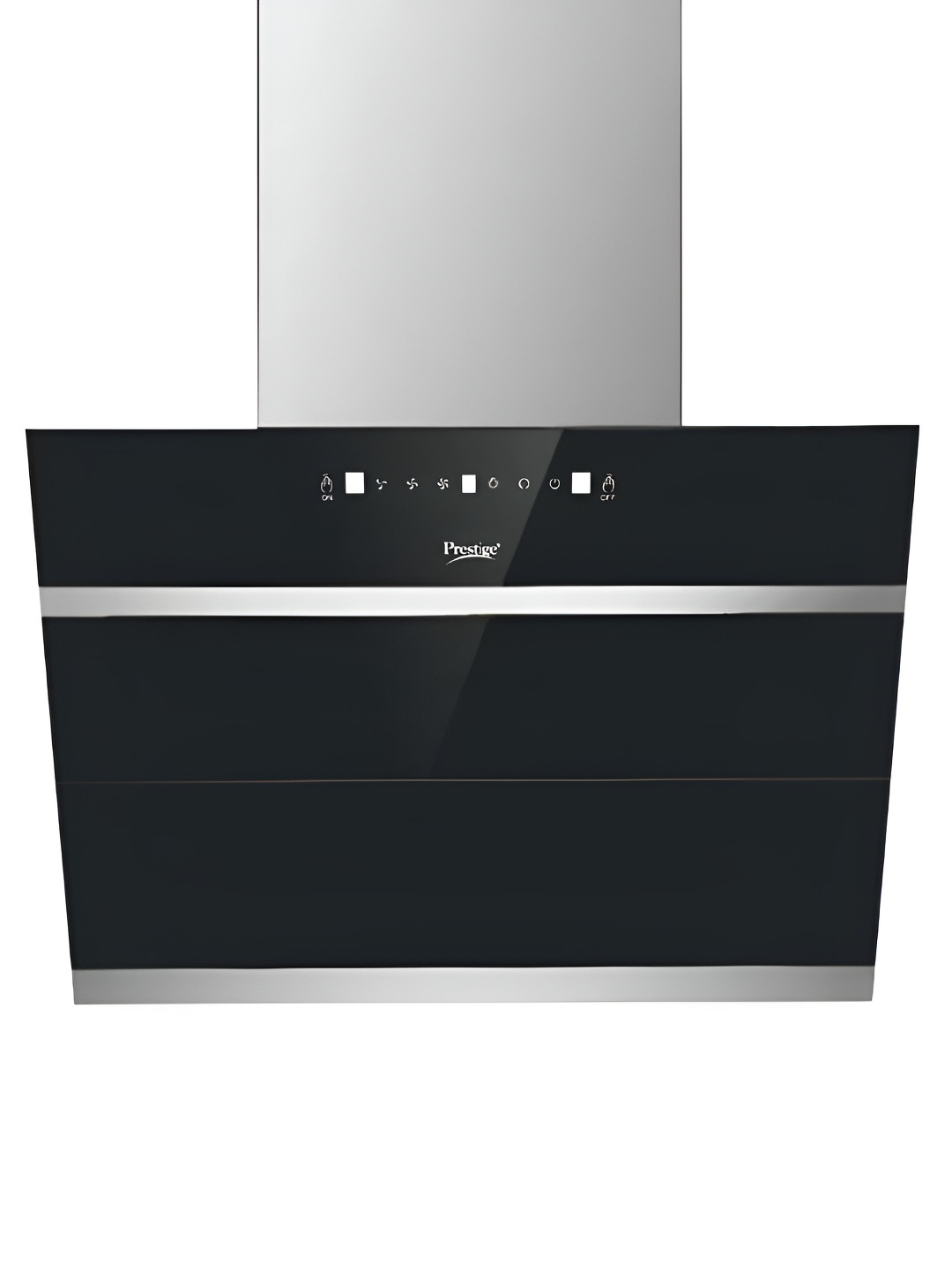 Prestige Zara 900 Silver toned Glass Revolutionary Motion Sensor Chimney