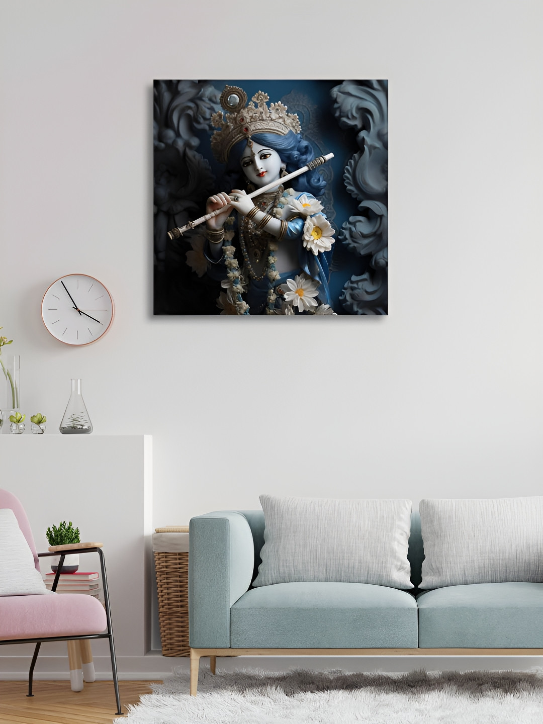 RANDOM Blue & White Religious Canvas Wall Art