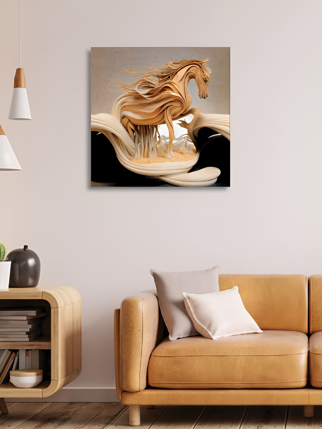 RANDOM Brown & Beige Horse Canvas Wall Art