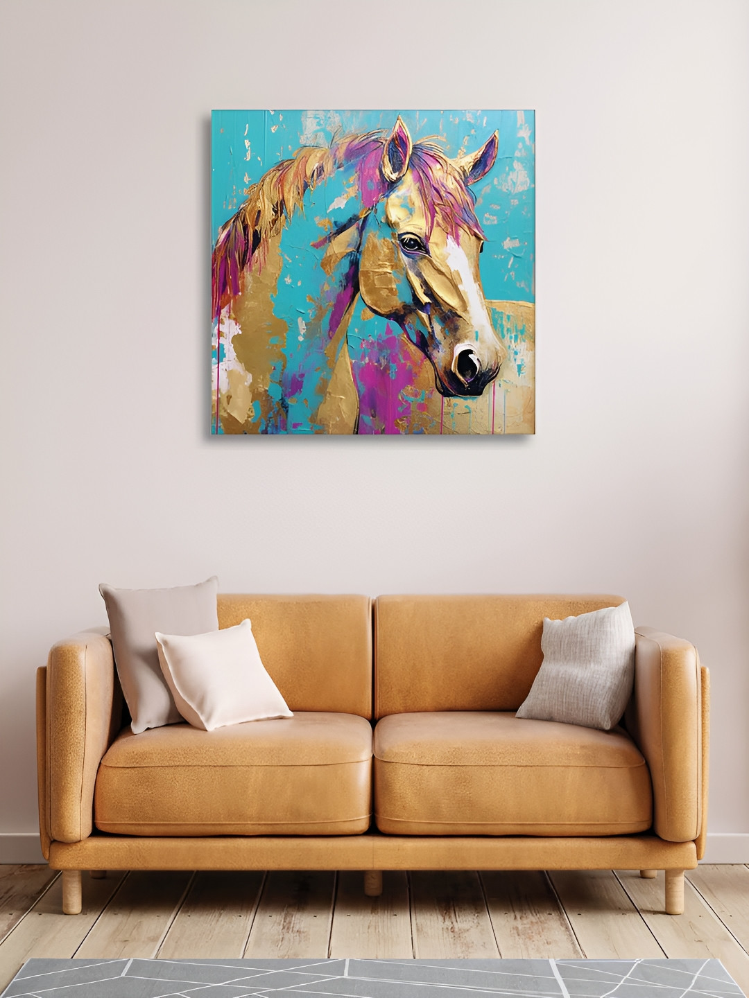 RANDOM Blue & Pink Horse Canvas Wall Art