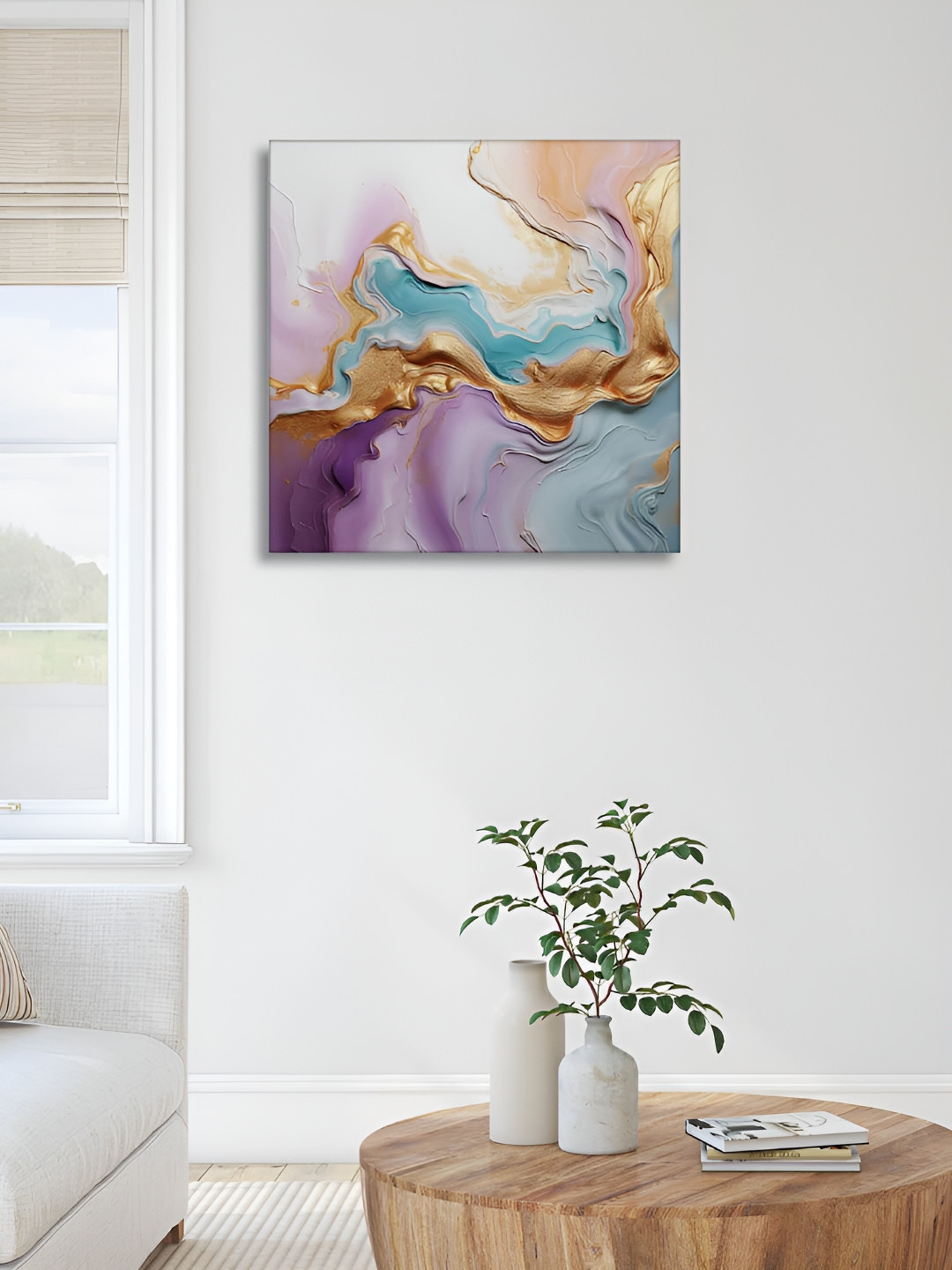 RANDOM Modern Art Canvas Wall Square Paintings Wall Art -24 x 24In