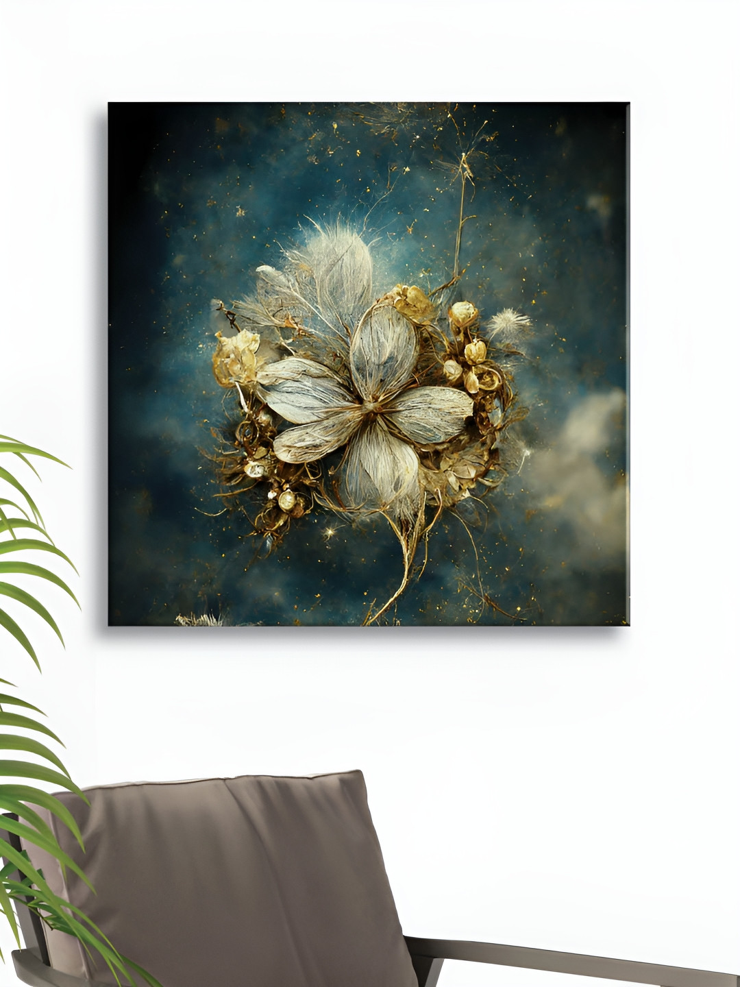 RANDOM Blue & White Floral Canvas Wall Art