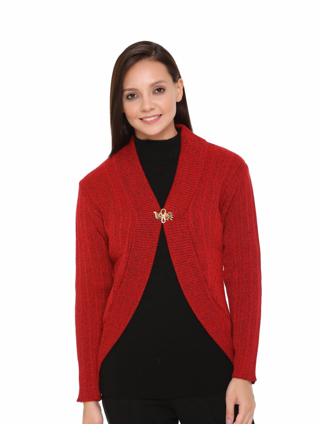 TWENTY ME V-Neck Long Sleeves Open Front Shrug