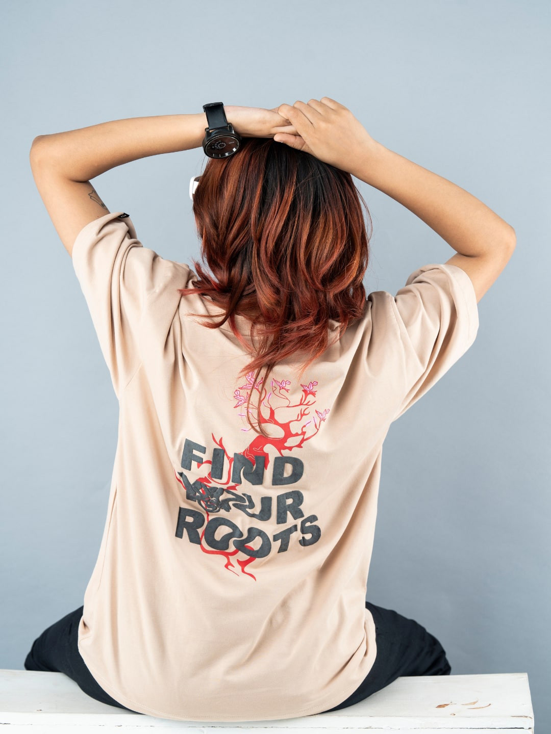PRONK Women Printed Extended Sleeves T-shirt