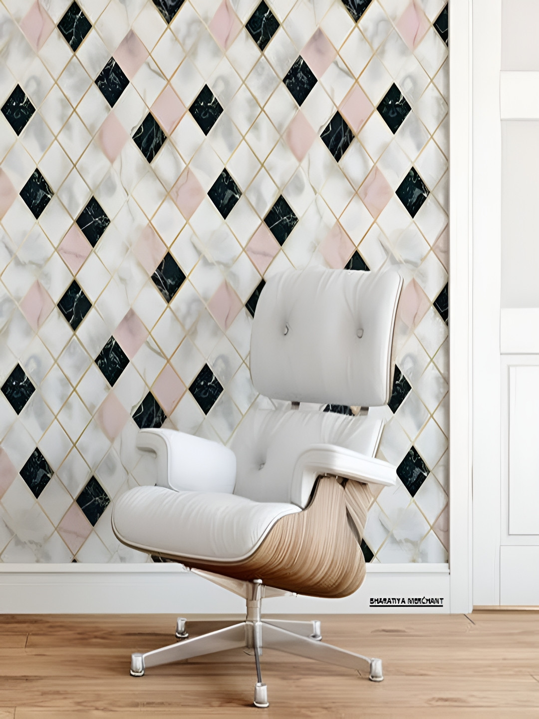 Univocean White & Pink 3D Printed Self Adhesive Wall Stick