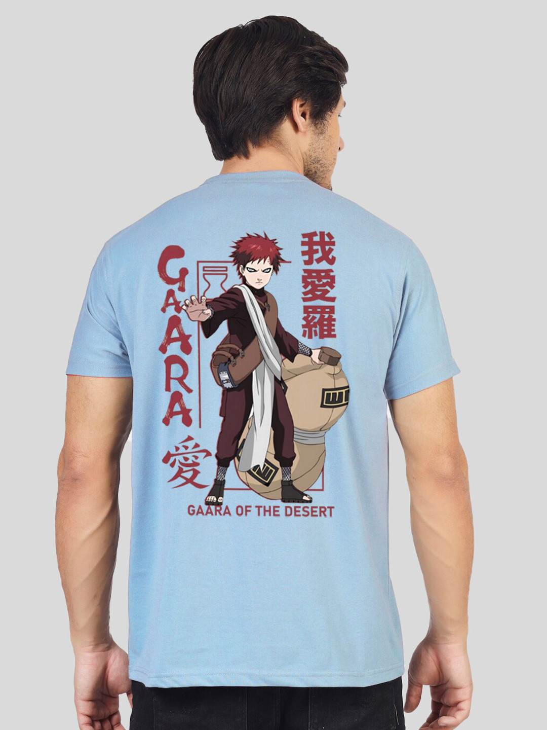 Greylongg Men Graphic Gaara Printed Round Neck T-shirt