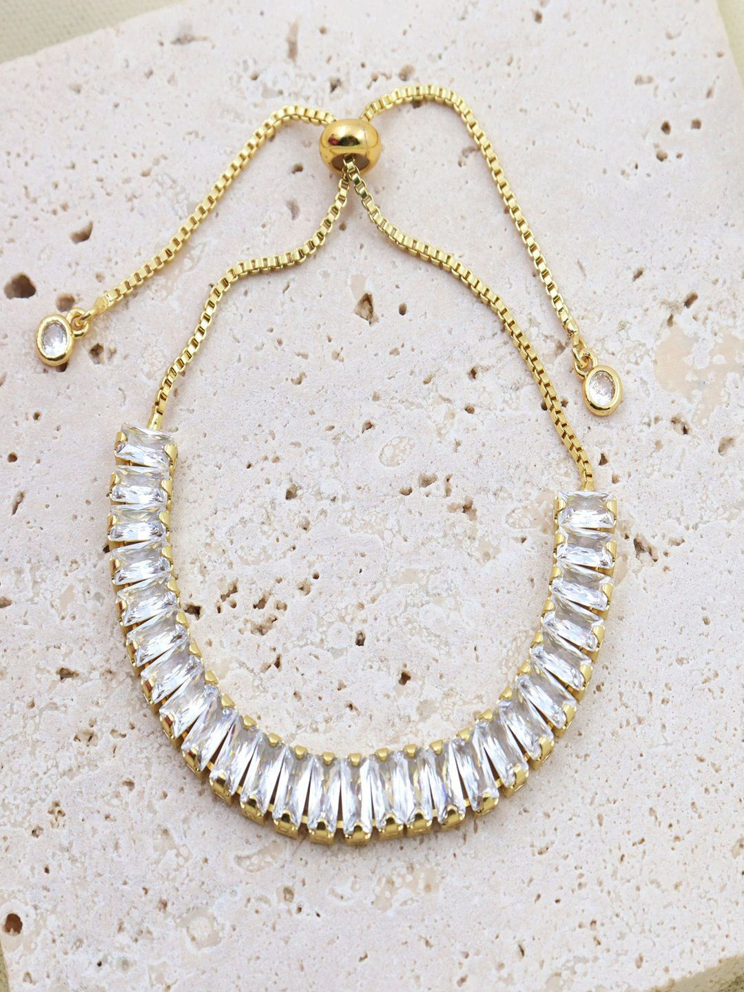 AQUASTREET Zircon 18K Gold-Plated Tennis Bracelet