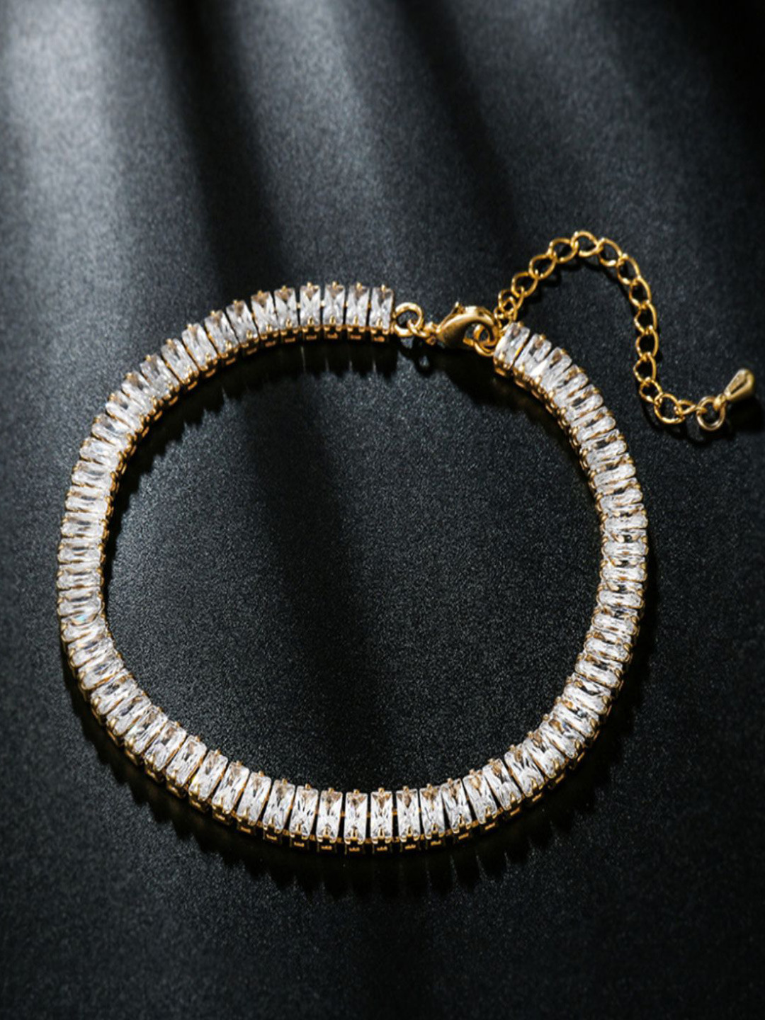 AQUASTREET Zircon 18K Gold-Plated Waterproof Tennis Bracelet