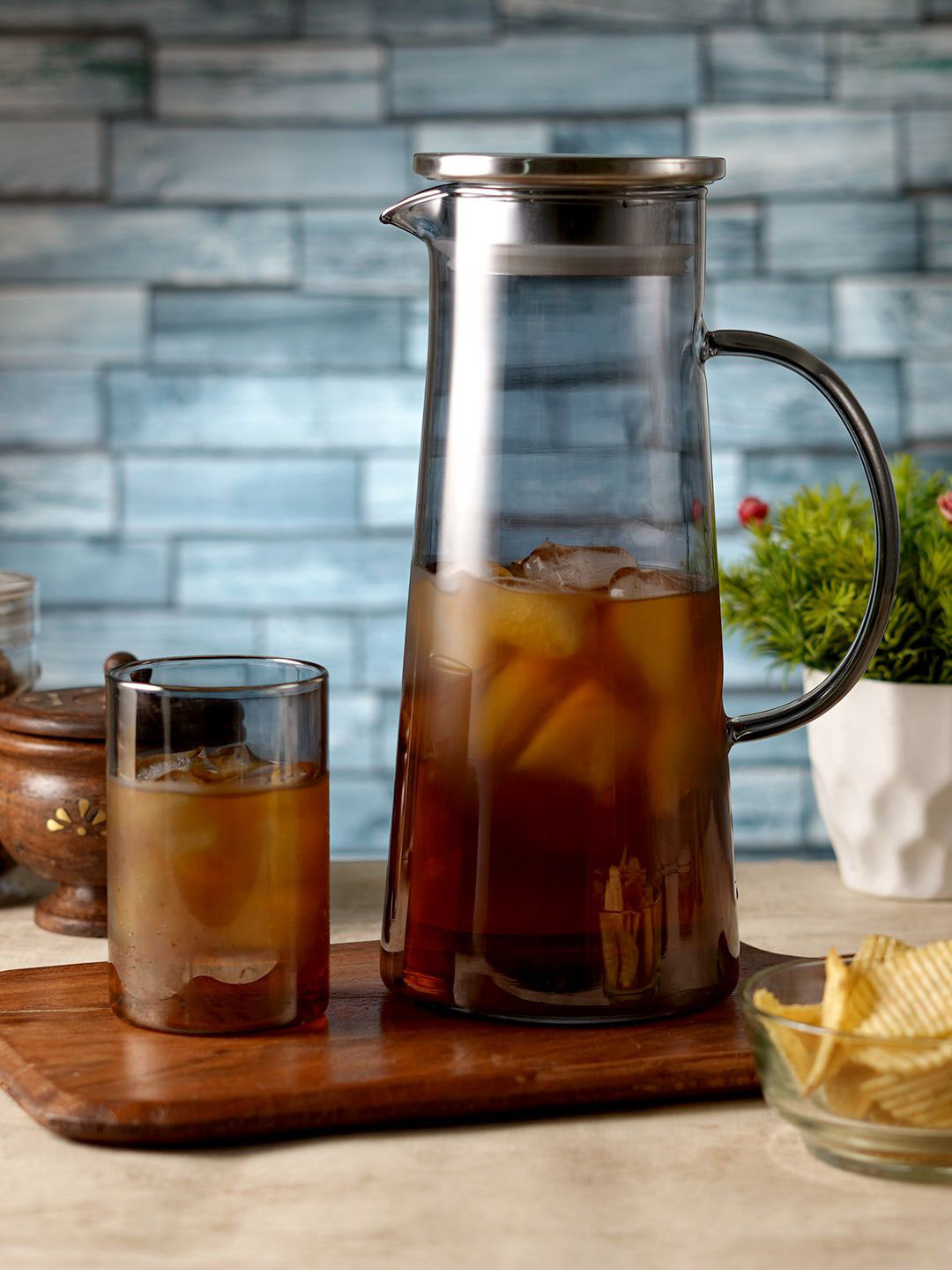 ceradeco Black 7 Pieces Water Jug Set 1400 ml