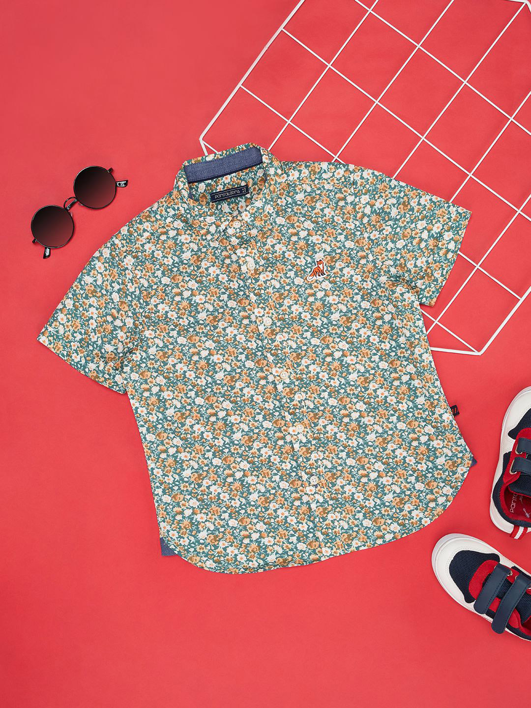 Pantaloons Junior Boys Cotton Floral Opaque Printed Formal Shirt