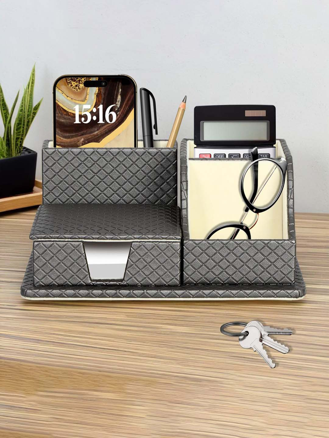 THE HOME CO. Grey Self Design Super Strong Drawer Organiser