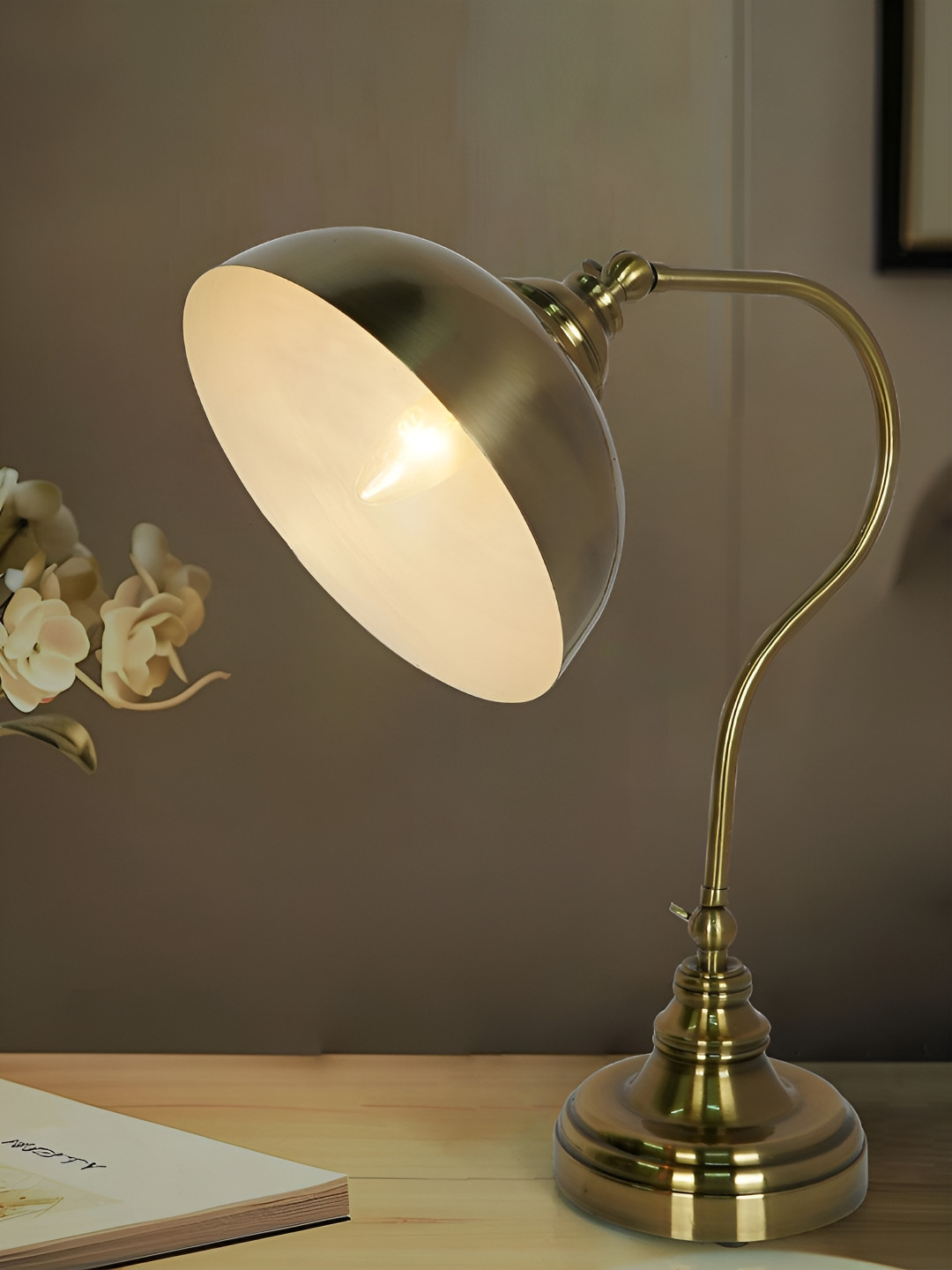 Fos Lighting Gold-Toned Aluminium Spherical Table Lamp