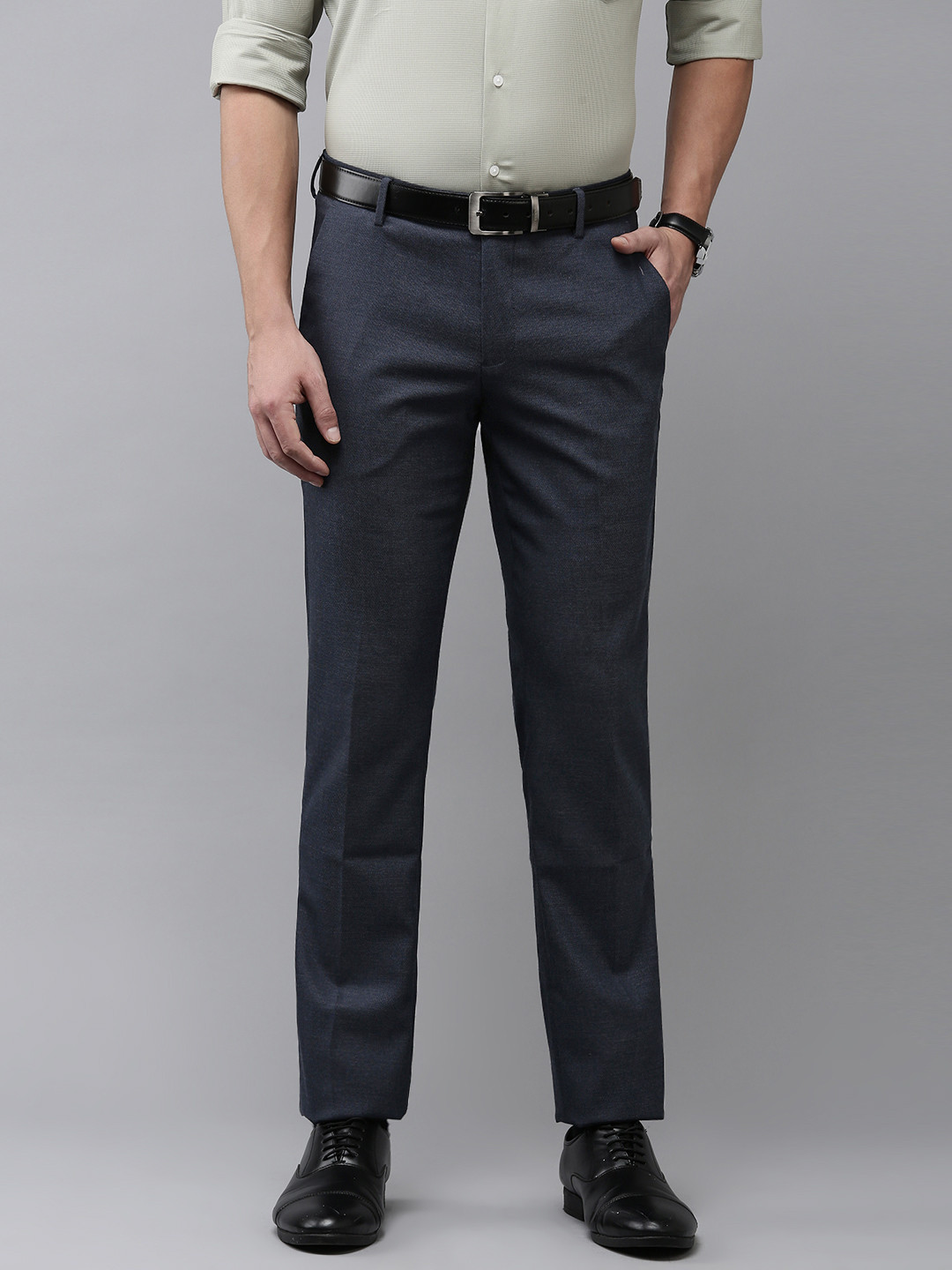 Arrow Men Textured Original Tapered Fit Formal Trousers