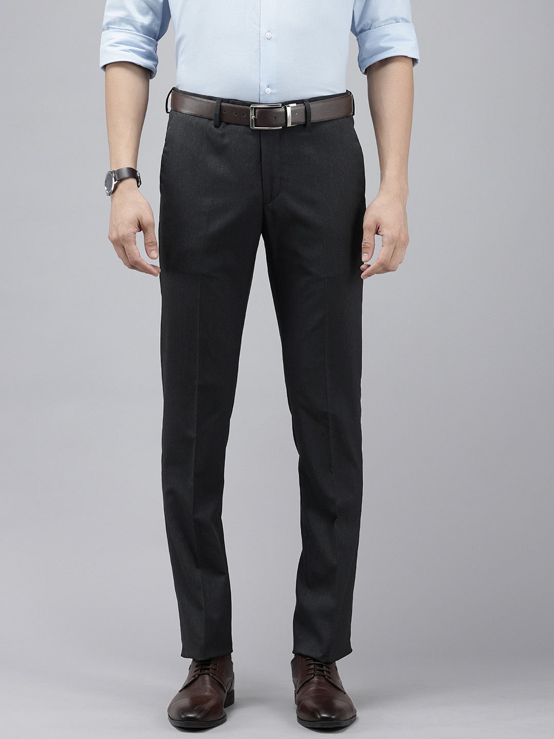 Arrow Men Striped Hudson Tailored Fit Formal Trousers