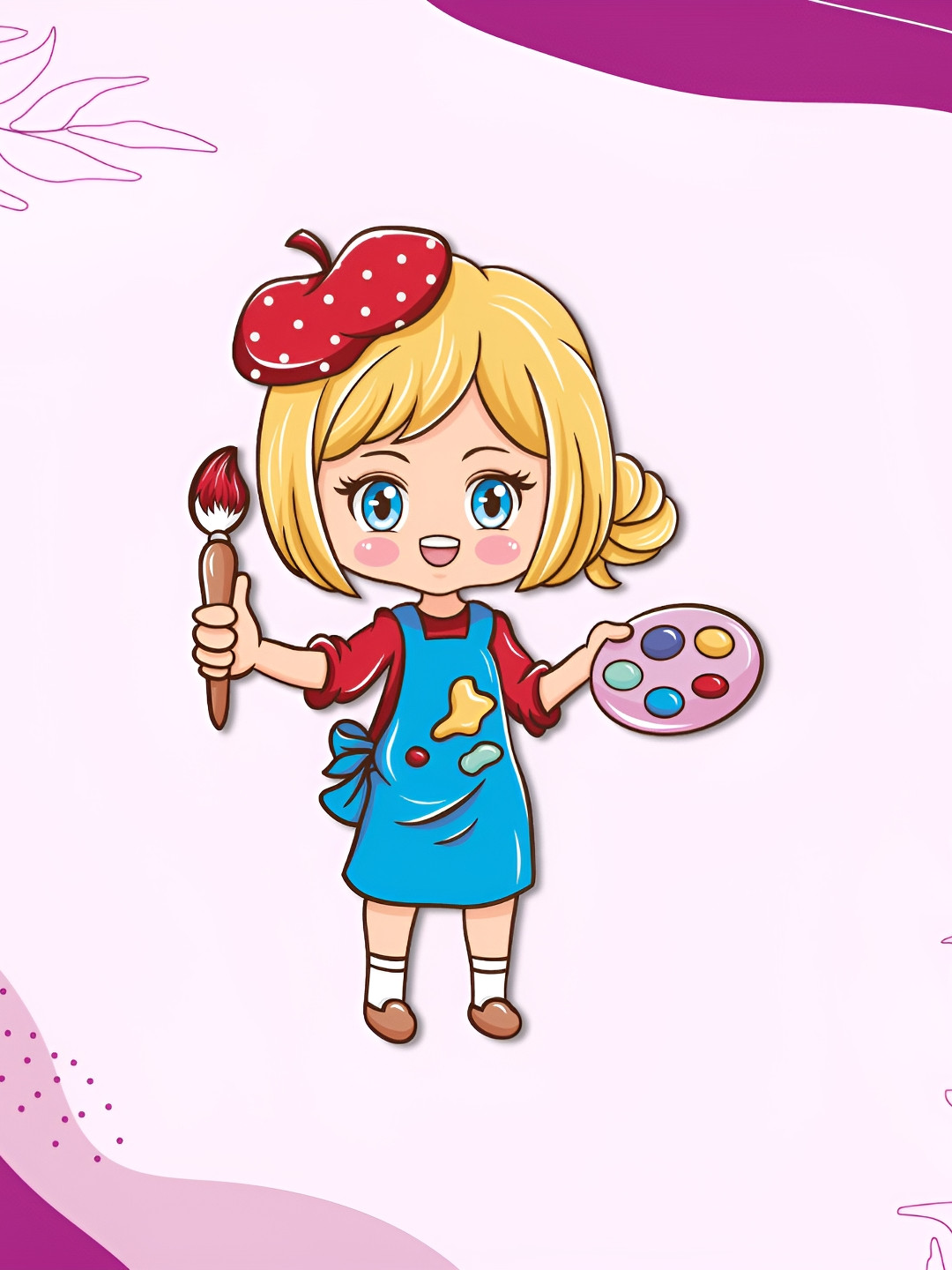 Bhai Please Blue & Red Printed Artist Wood Fridge Magnet