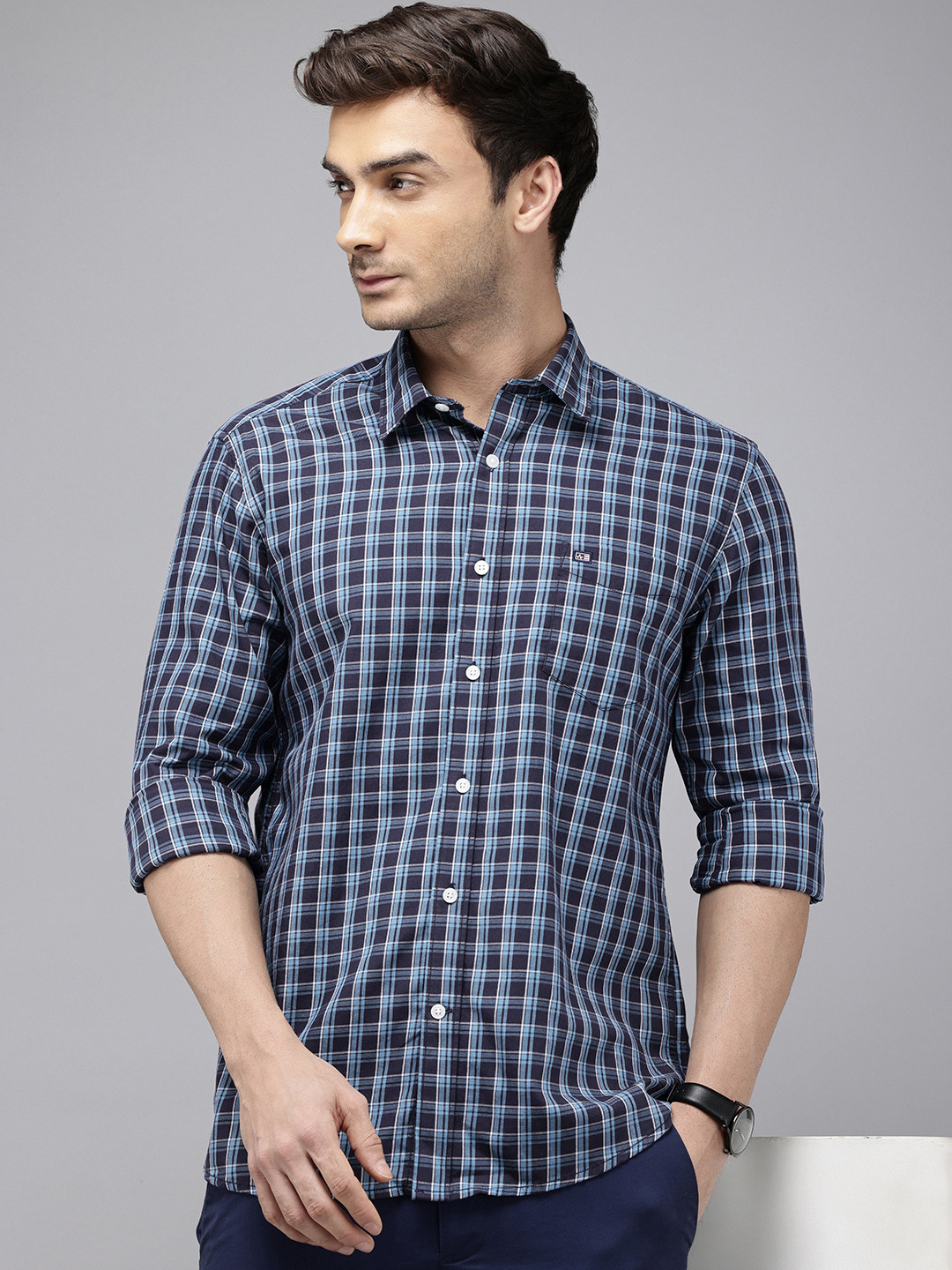 Arrow Sport Pure Cotton Manhattan Slim Fit Checked Casual Shirt