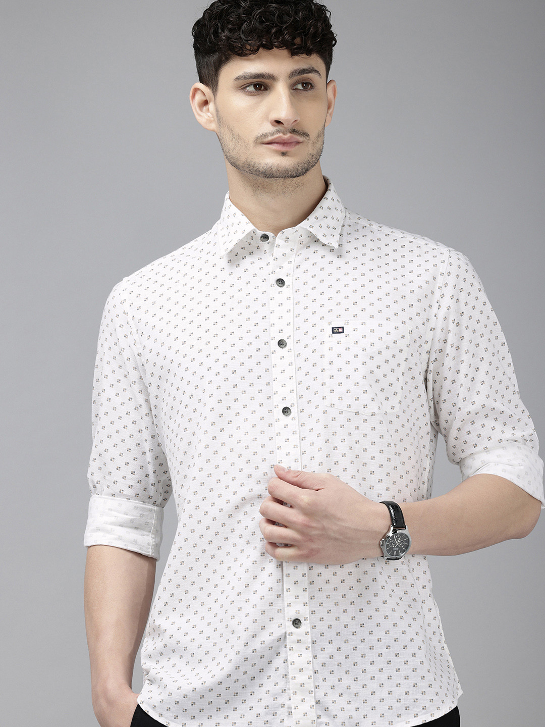 Arrow Sport Pure Cotton Slim Fit Printed Casual Shirt