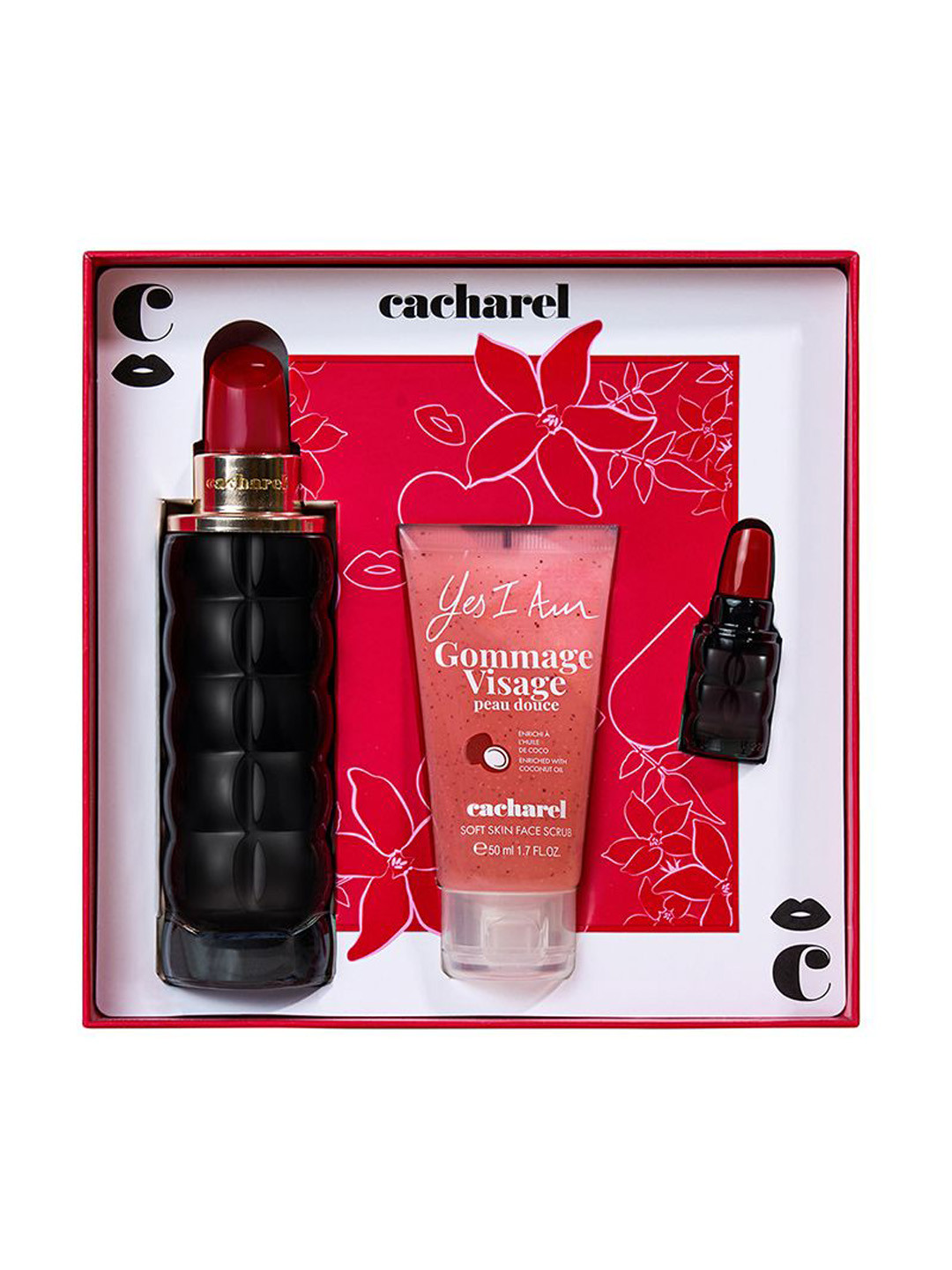 CACHAREL Yes I Am Long Lasting Eau De Parfum 75ml + 5ml & Face Scrub 50ml Gift Set