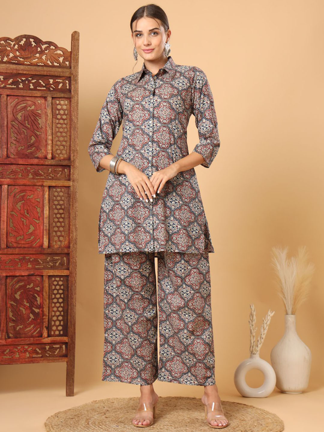 Tissu Printed Pure Cotton Shirt With Palazzo
