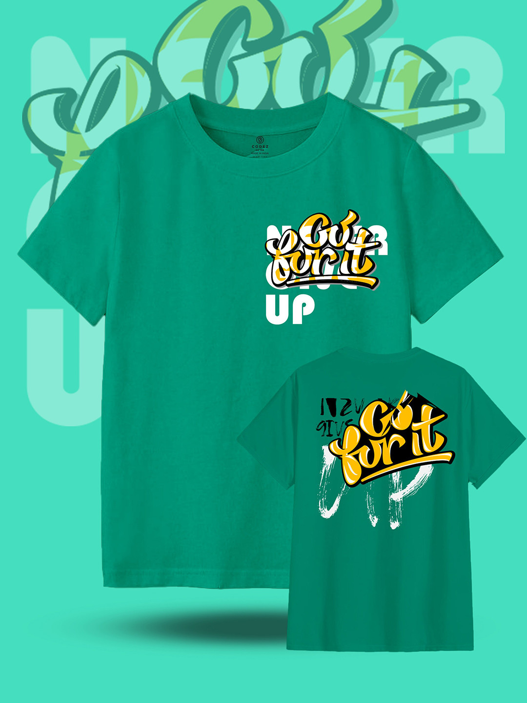 CODEZ Boys Round Neck Typography Printed T-shirt