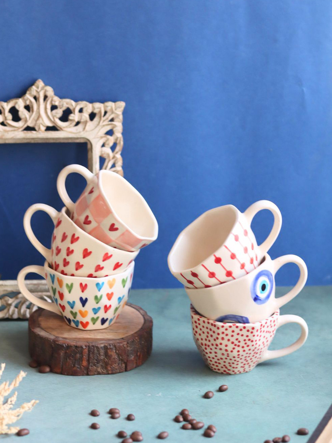 WEAVING HOMES No One Can Be Like You, My Dearest Sister Pink Conversational Ceramic Handmade 6 Piece Mugs-200ml