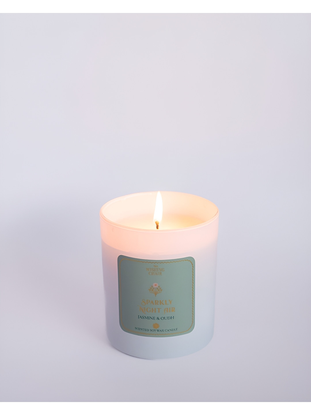 The Wishing Chair Sparkly Night Air Jasmine and Oudh Solid Geometric Regular Jar Candles