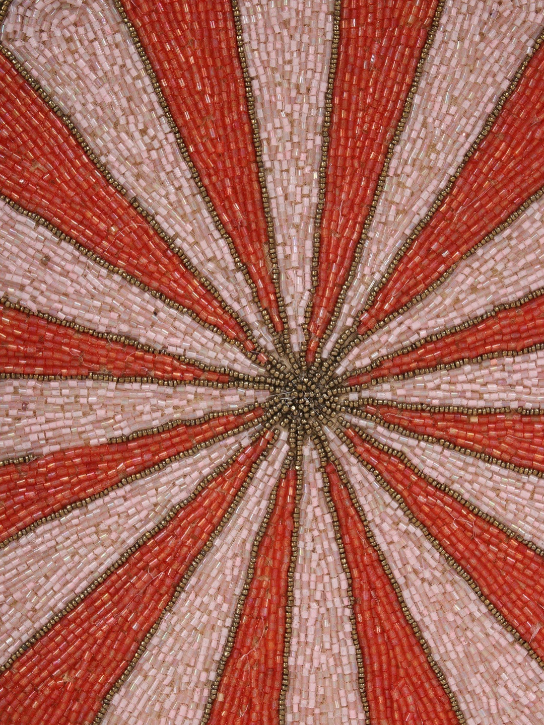 Exotic India Set of 2 Red and Pink Beads Round Tablemats