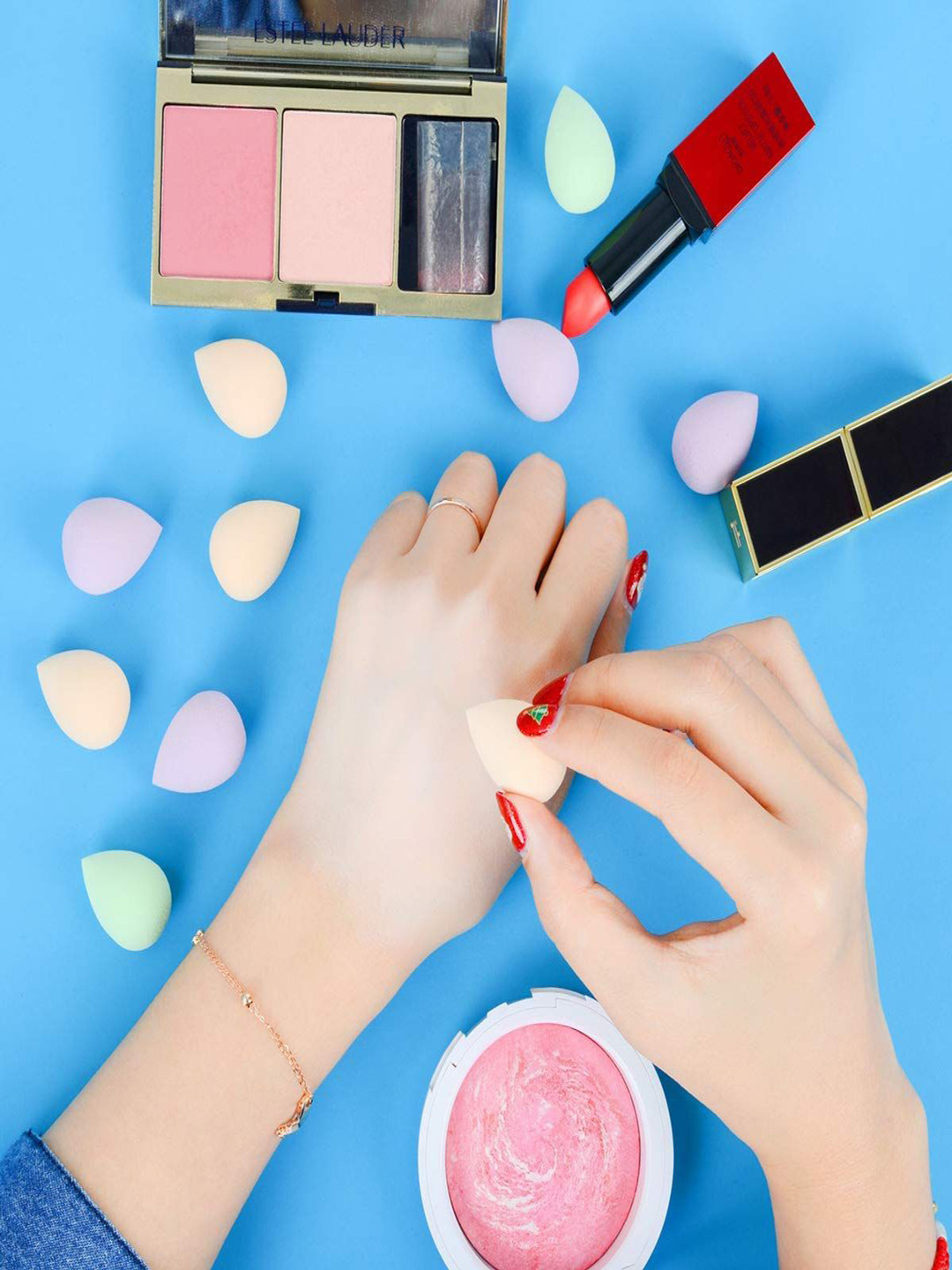 Facejewel Set Of 10 Mini Sponge Makeup Blender