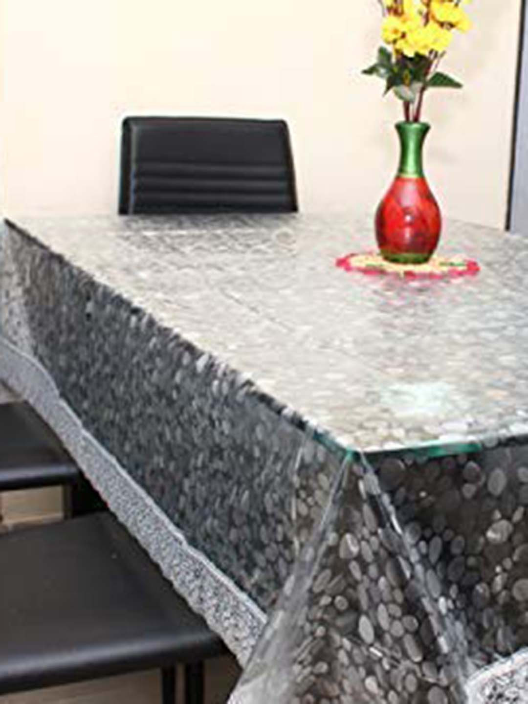 CASA-NEST Silver-Toned & White Waterproof 3D Rectangle Table Cover