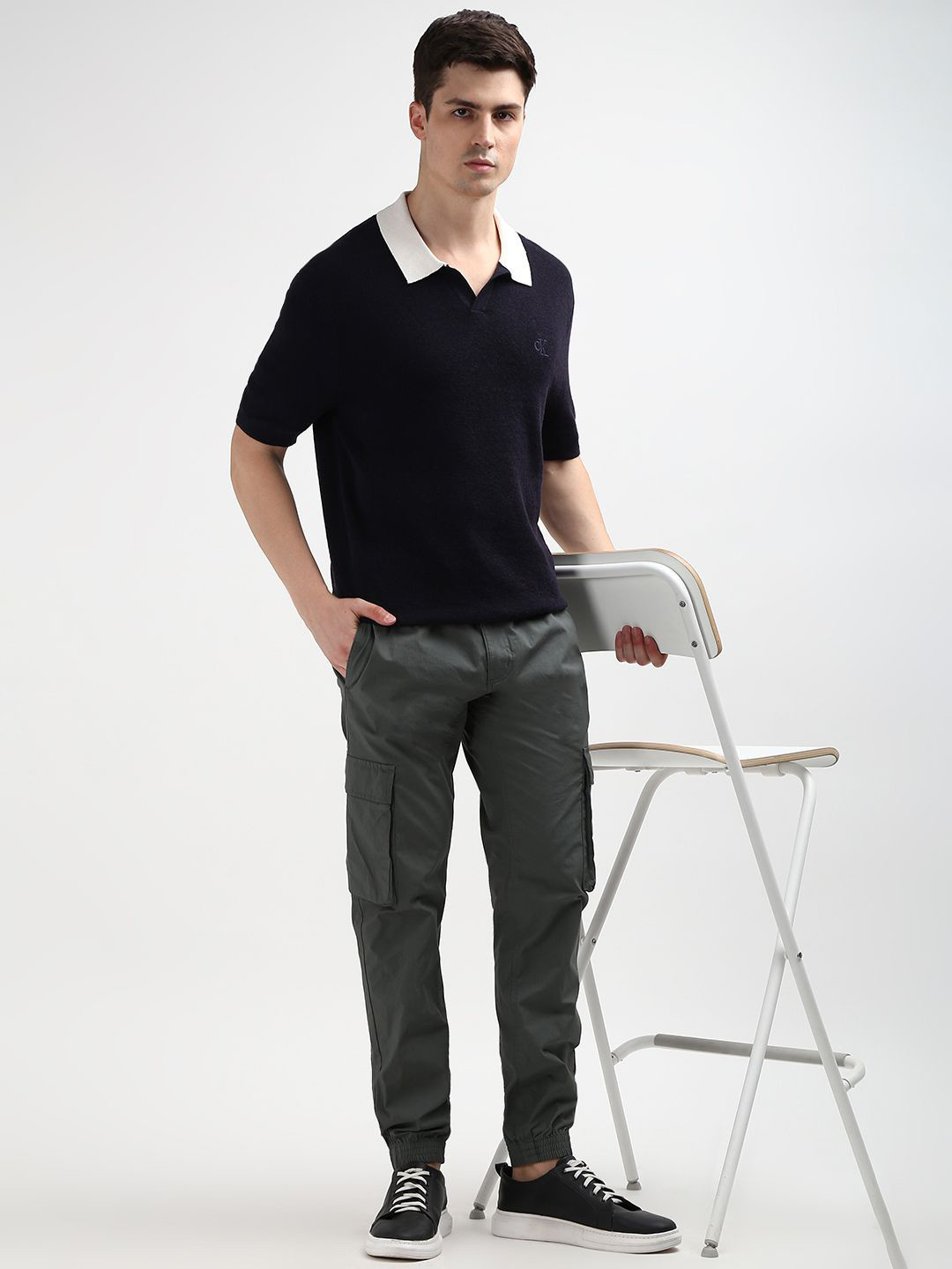 Calvin Klein Men Solid Nautical Polo Collar T-shirt