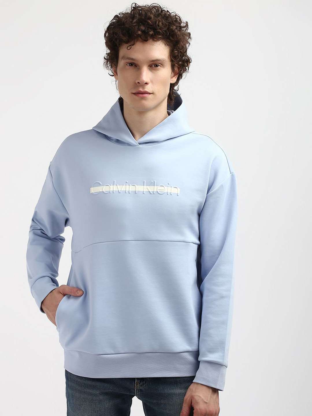 Calvin Klein Men Round Neck Cotton Embossed Sweatshirt
